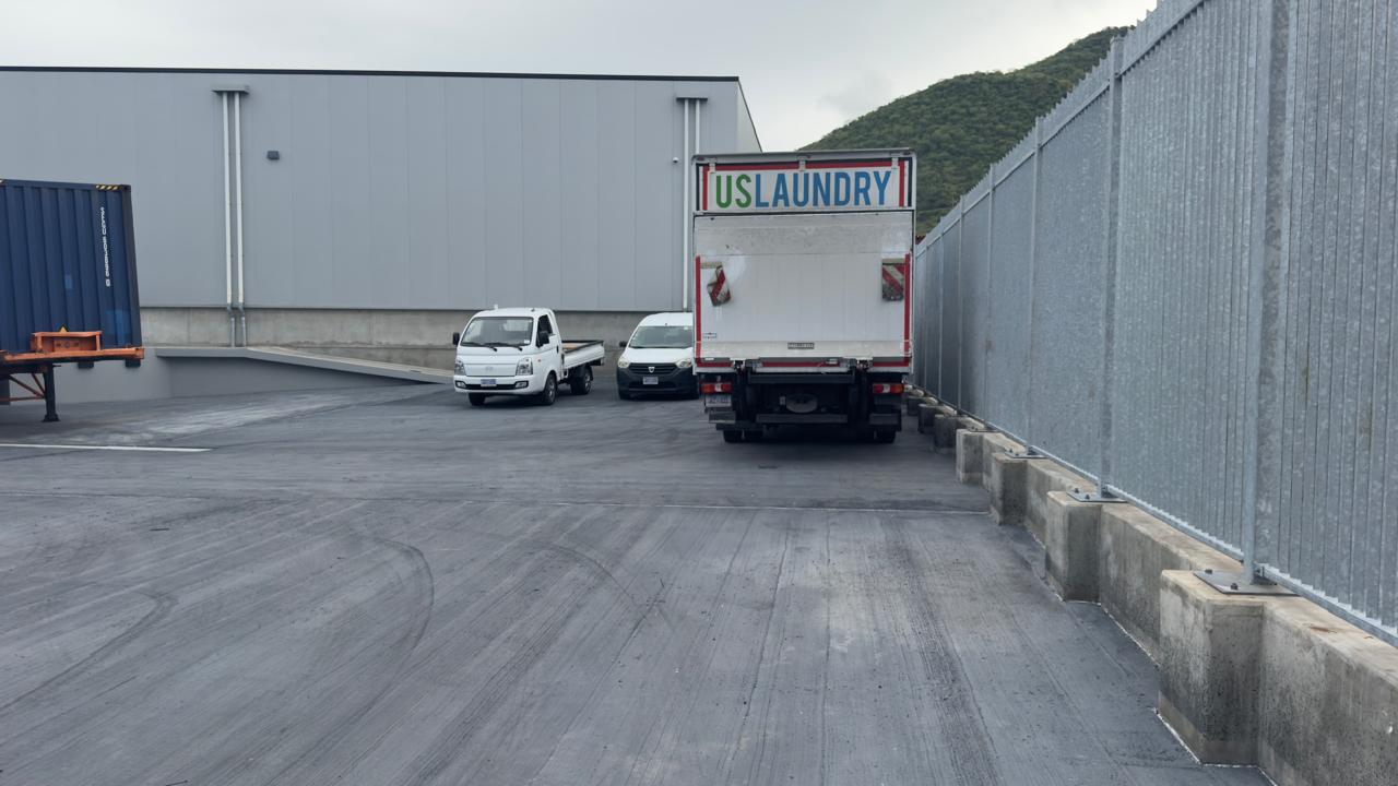 US Laundry — truck access and concrete surface